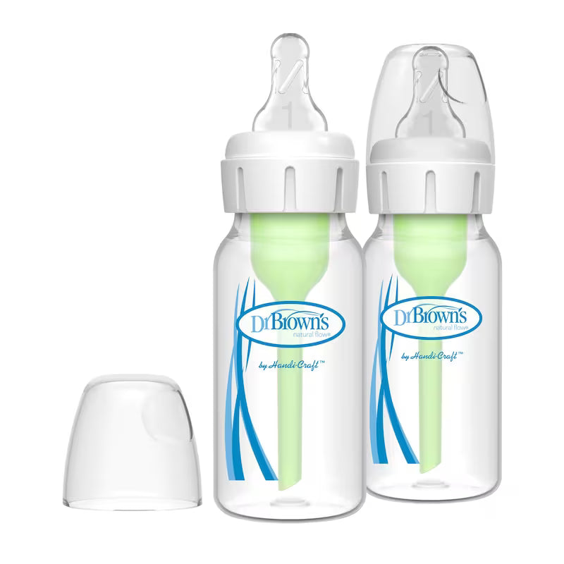 Dr Brown's - 4oz/120mL Narrow Anti-colic Options+ Baby Bottle, 2-Pack