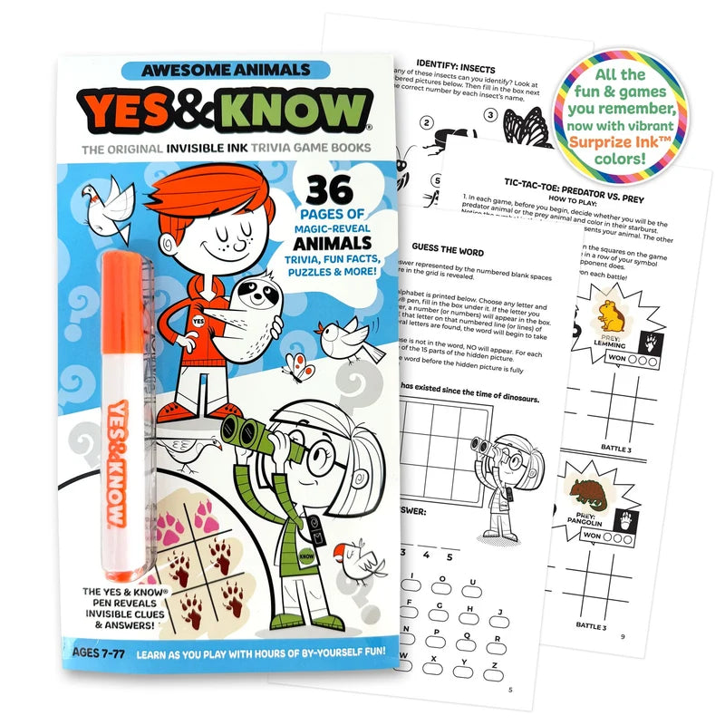 Yes & Know - ENCRE INVISIBLE - Les livres de jeux-questionnaires originaux à encre invisible