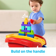 MEGA BLOKS Block Scooping Wagon 20-Piece Set (JFR30) — building on wagon handle