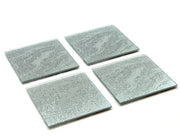 BOWRING - Silver Glitter Set 4 Square Coasters