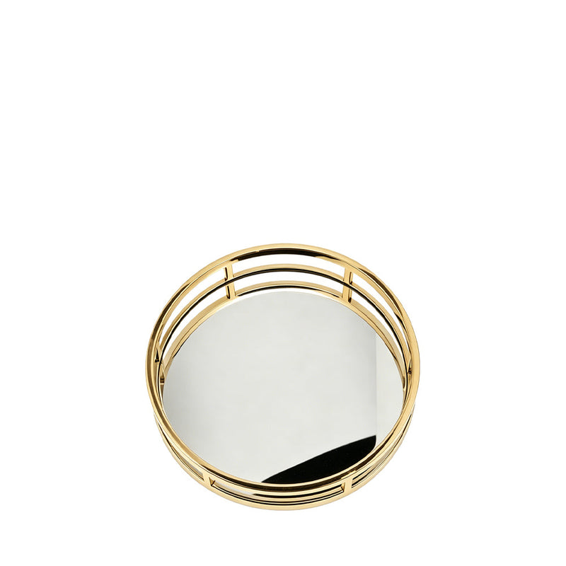BOWRING - Aspen 19" Round Tray, Matte Gold