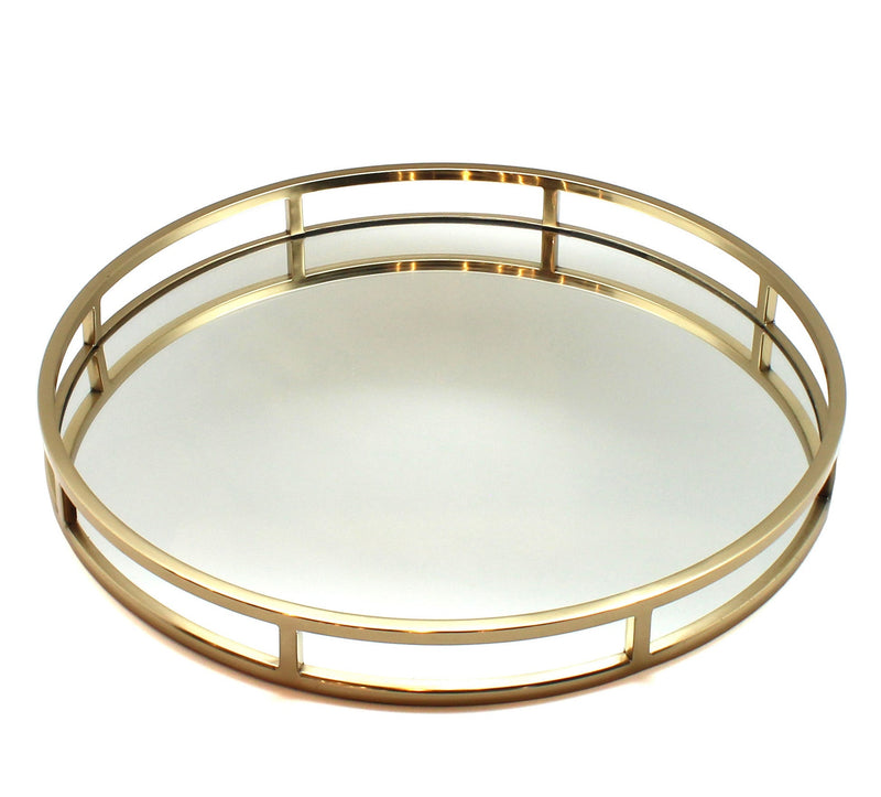 BOWRING - Aspen 19" Round Tray, Matte Gold