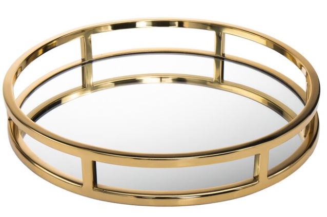 BOWRING - Aspen 13" Round Tray, Matte Gold