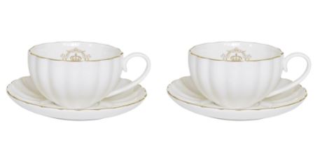 Easy Life - Royale White Set of 2 Espresso Cups & Saucers 110ml