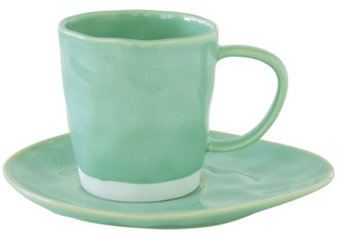 Easy Life - Interiors 120ml Espresso Cup & saucer, Aqua
