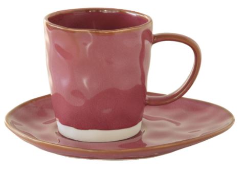 Easy Life - Interiors 250ml Cup & saucer, Burgundy