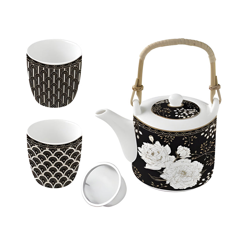 Easy Life - Art Deco & Flowers 4 piece Tea Set