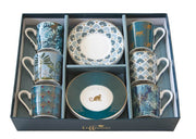 Easy Life - Jungle 100ml Espresso Cups & Saucers Set of 6