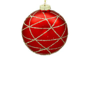 BOWRING - 12cm Red Ornament with Gold Glitter