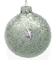 BOWRING - 8cm Iced Silver Ornament