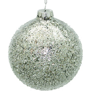 BOWRING - 10cm Iced Silver Ornament