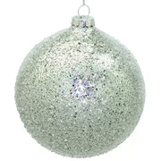 BOWRING - 12cm Iced Silver Ornament