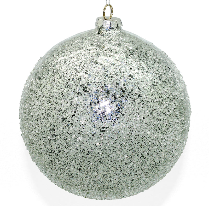 BOWRING - 15cm Iced Silver Ornament