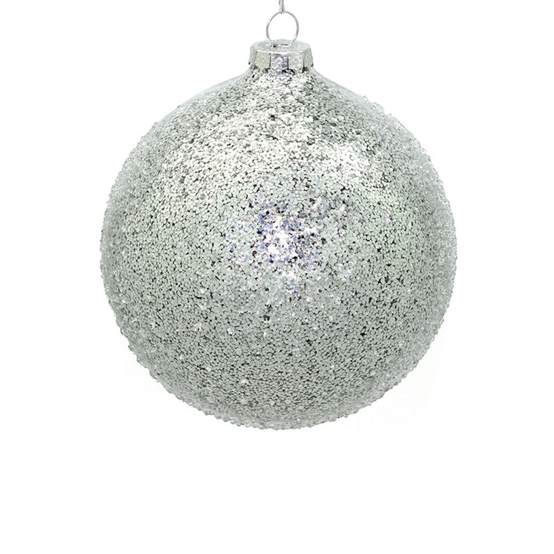 BOWRING - 15cm Iced Silver Ornament