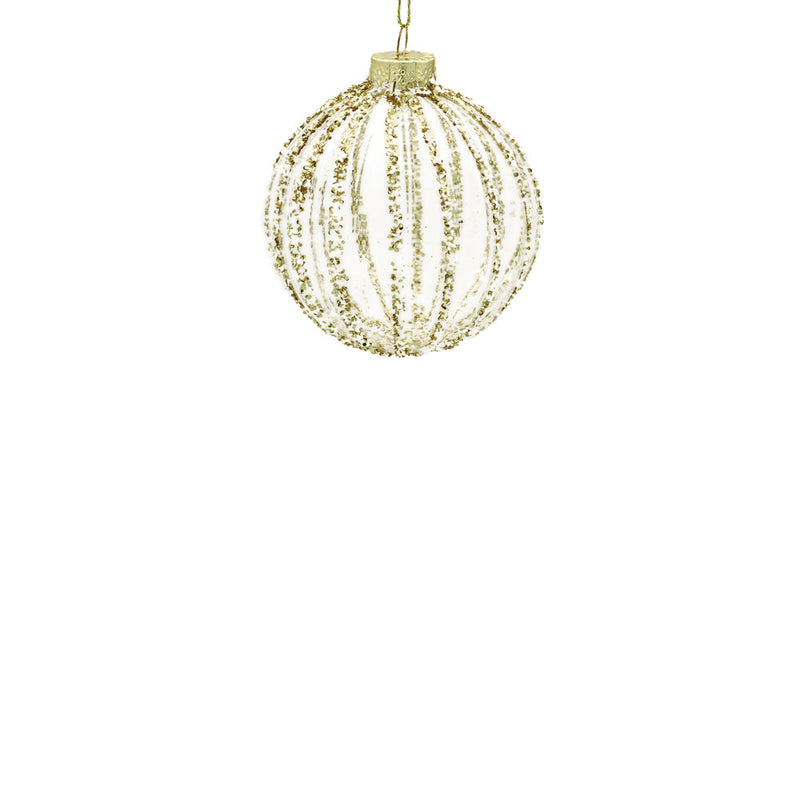 BOWRING - 8cm Clear Ornament with Gold Glitter