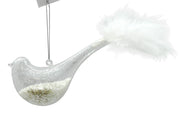 BOWRING - 11cm Bird Ornament with White Feather