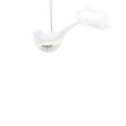 BOWRING - 11cm Bird Ornament with White Feather