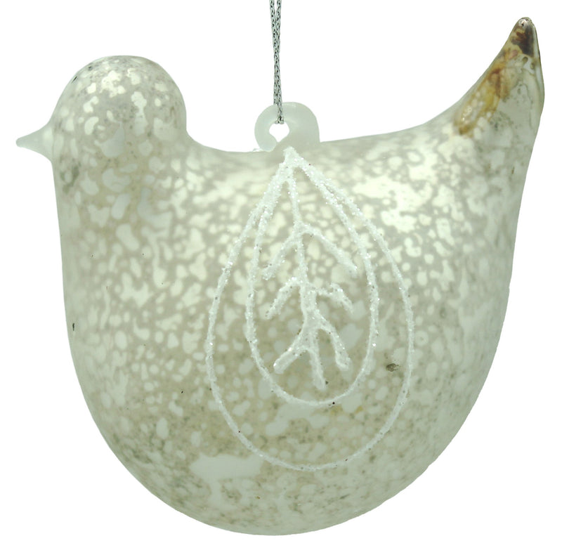 BOWRING - 9cm Antiqued Champagne Bird Ornament