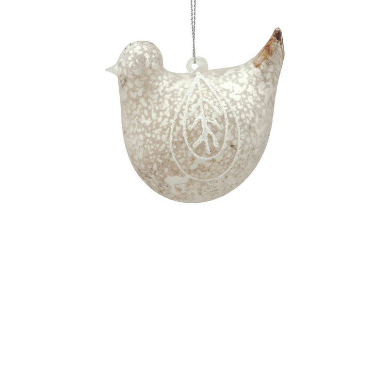 BOWRING - 9cm Antiqued Champagne Bird Ornament