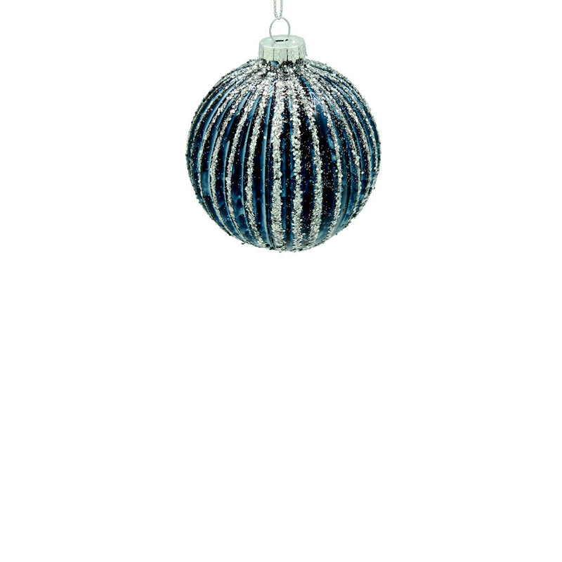 BOWRING - 8cm Fluted Blue Ornament