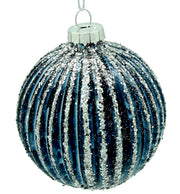 BOWRING - 8cm Fluted Blue Ornament