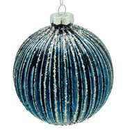 BOWRING - 10cm  Fluted Blue Ornament