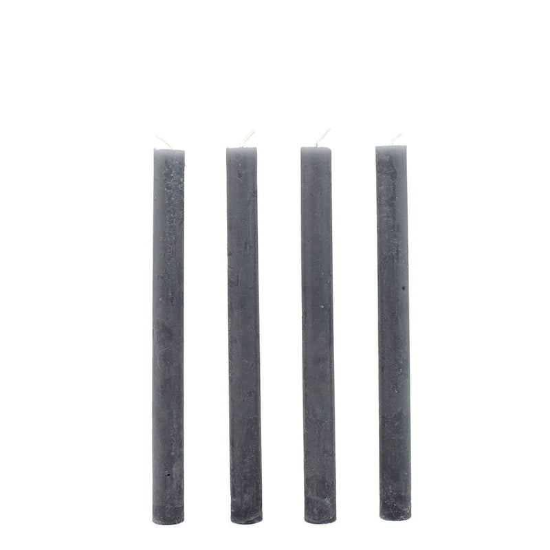 BOWRING - Rustic Pewter Dinner Candle Set of 4
