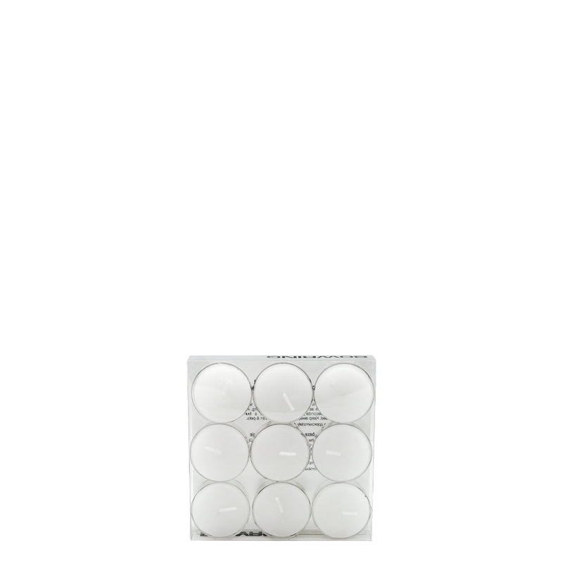 BOWRING - Tealight Candles Set of 9 Blanco