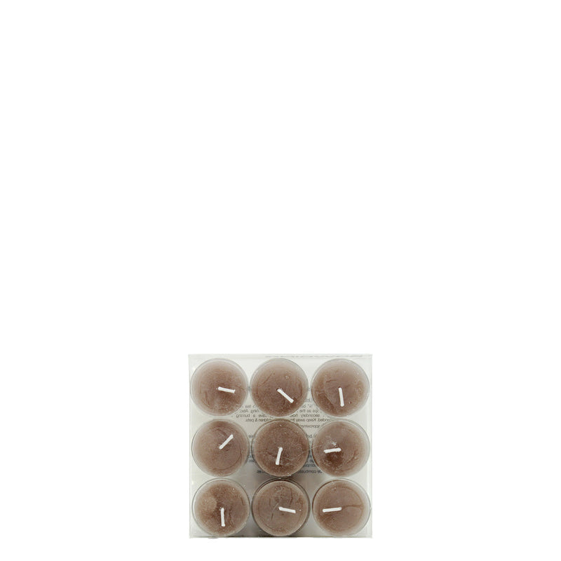 BOWRING - Tealight Candles Set of 9 Stone