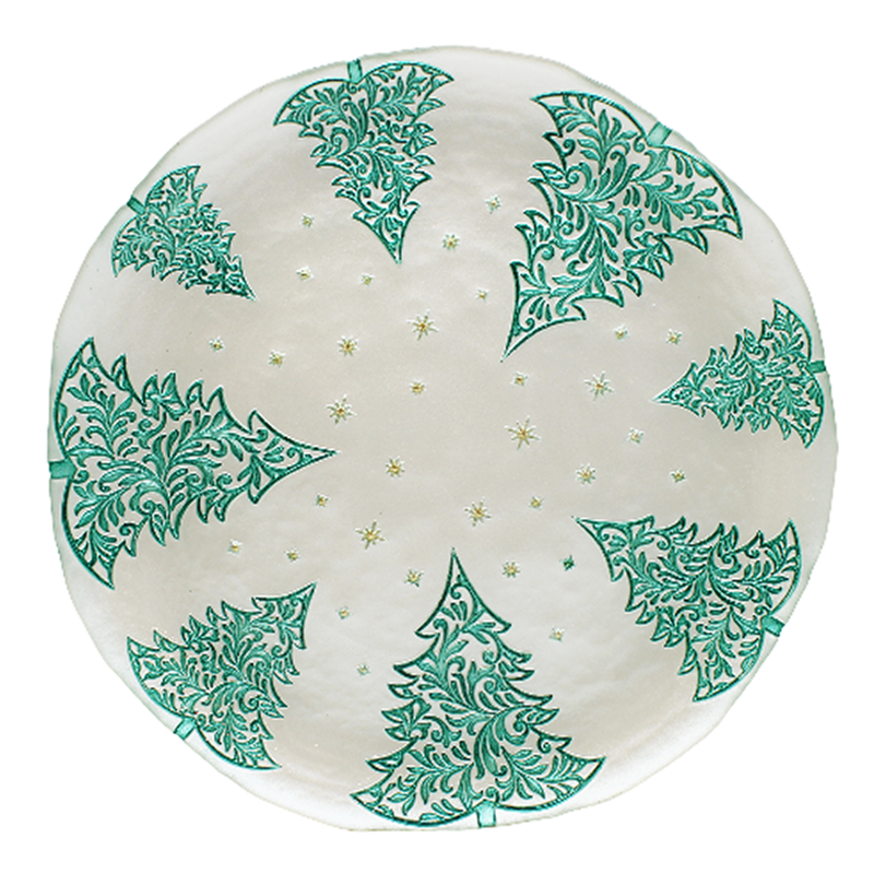 BOWRING - Forest Dream 33cm Glass Plate, Green
