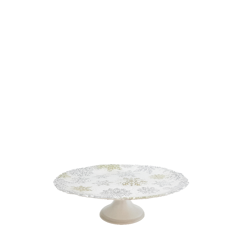 BOWRING - Winter Wonderland 33cm Footed Glass Cake Server