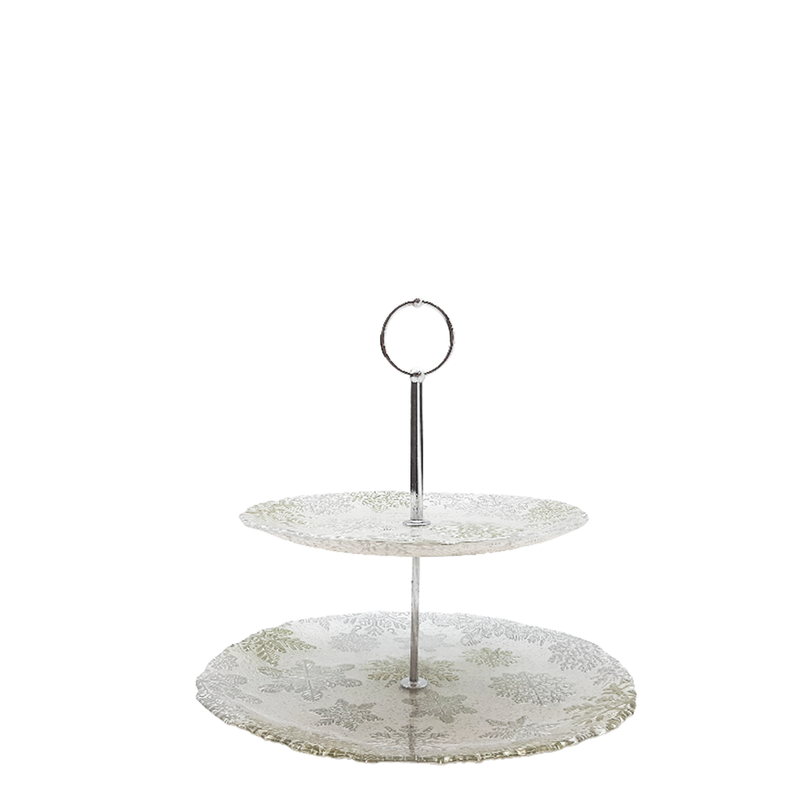 BOWRING - Winter Wonderland  Glass 2 Tier Server