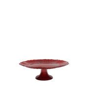 BOWRING - Opulence 32cm Footed Glass Red Cake Plate