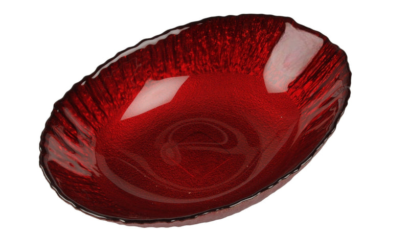 BOWRING - Opulence 27cm Oval Red Glass Bowl