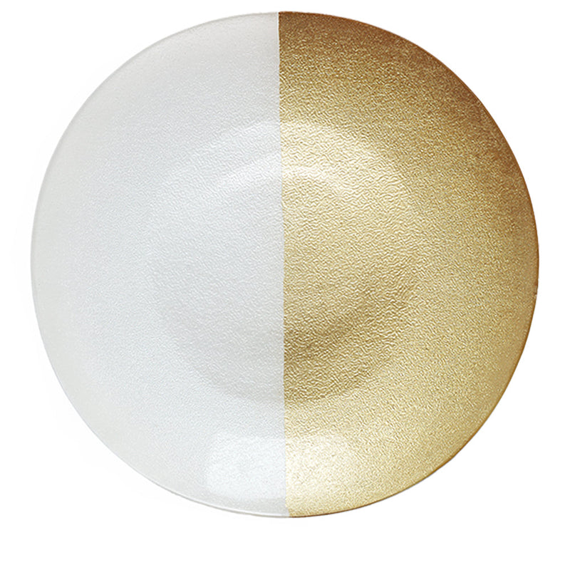 BOWRING - Alexi White & Gold 50cm Glass Centrepiece