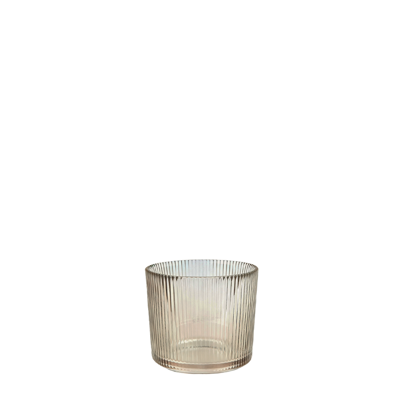 BOWRING - Avanti Glass Tealight Holder, Coffee Lustre