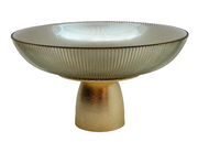 BOWRING - Avanti 25cm Footed Glass Bowl, Coffee Lustre