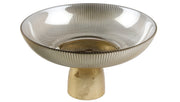 BOWRING - Avanti 25cm Footed Glass Bowl, Coffee Lustre