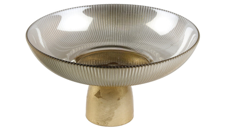 BOWRING - Avanti 25cm Footed Glass Bowl, Coffee Lustre