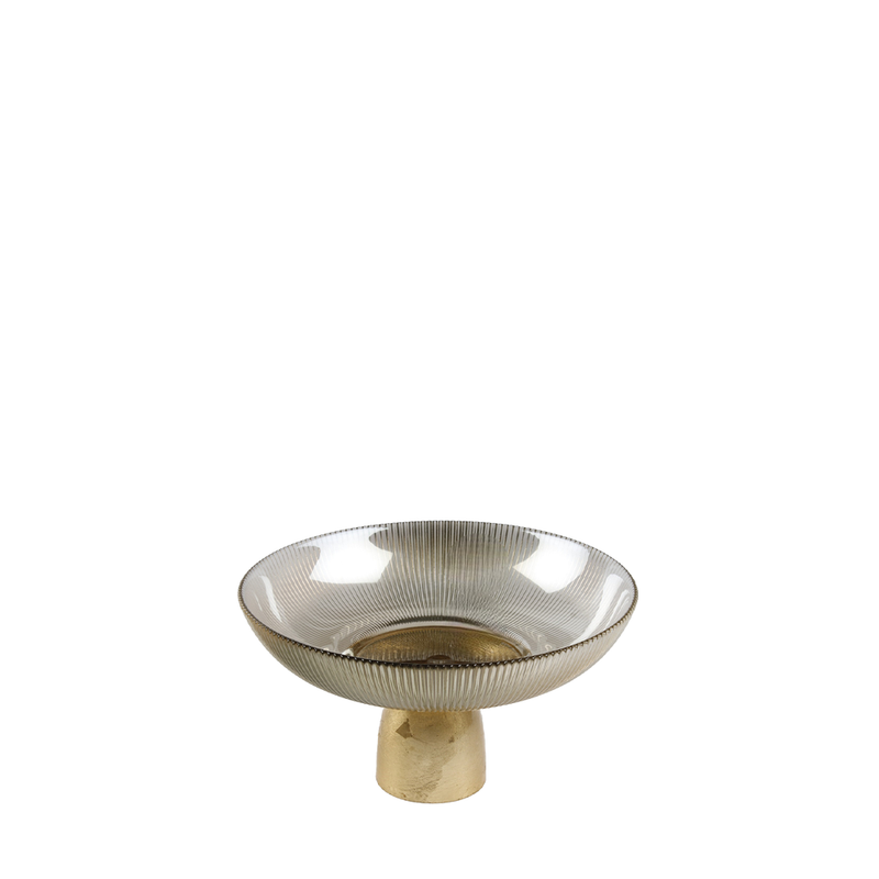 BOWRING - Avanti 25cm Footed Glass Bowl, Coffee Lustre