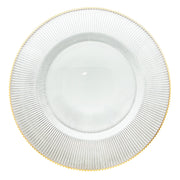 BOWRING - Radiance 33cm Clear Glass Charger Plate with Gold Rim
