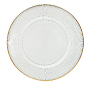 BOWRING - Radiance 33cm Clear Glass Charger Plate with Gold Rim