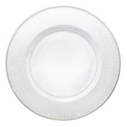 BOWRING - Radiance 33cm Clear Glass Charger Plate with Silver Rim