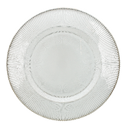 BOWRING - Radiance 33cm Clear Glass Charger Plate with Silver Rim