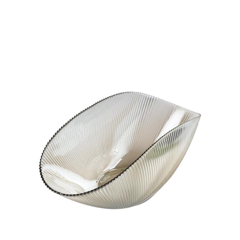 BOWRING - Radiance 40.5cm Glass Oval Bowl, Coffee Lustre