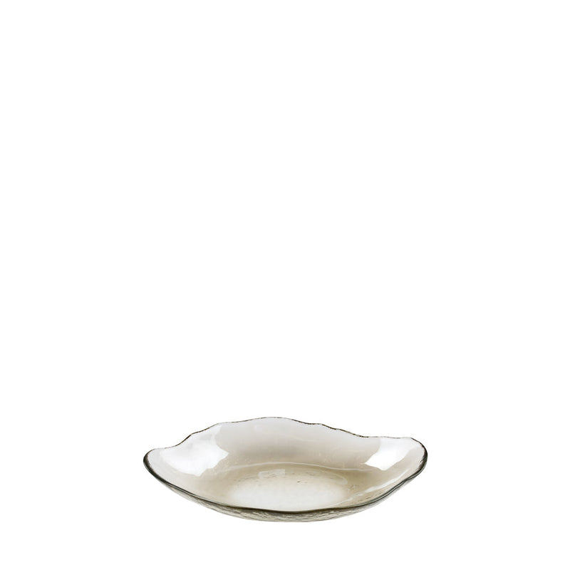 BOWRING - Nathan 28cm Oblong Glass Bowl, Coffee Lustre