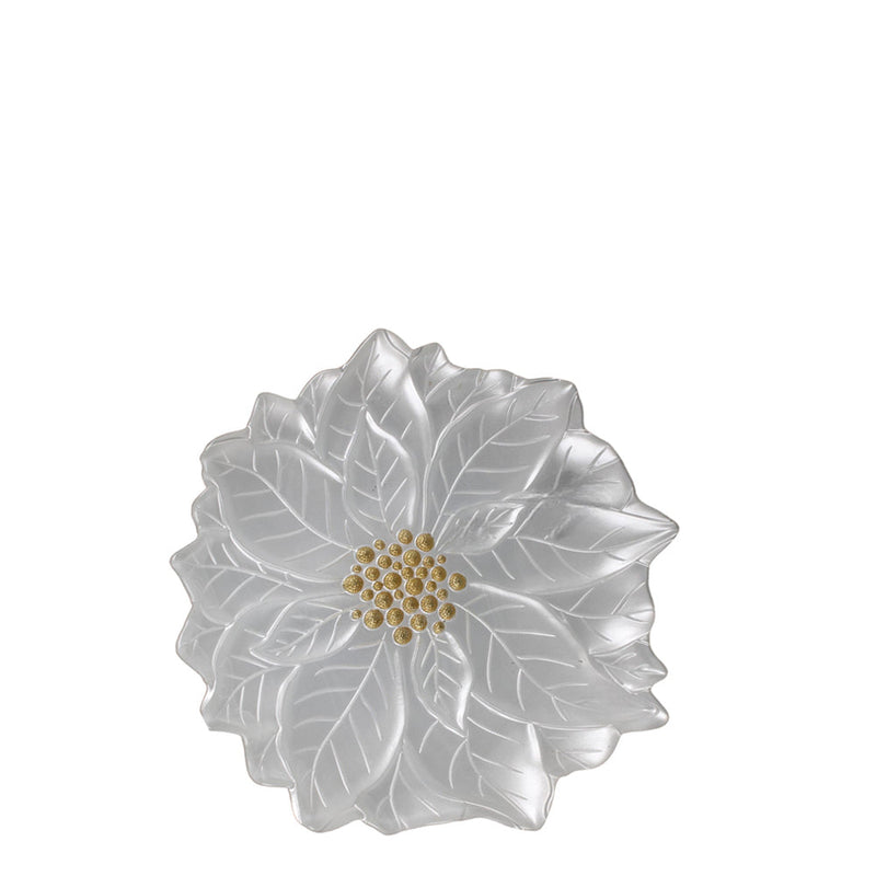 BOWRING - Poinsettia 23cm White Glass  Plate