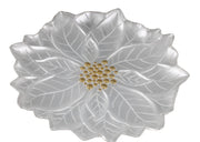 BOWRING - Poinsettia 23cm White Glass  Plate