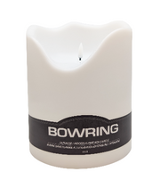 BOWRING - Flameless LED Indoor/Outdoor Candle White 6"Dia. X 8"H
