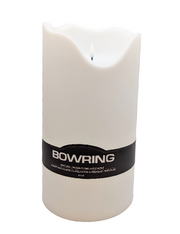 BOWRING - Flameless LED Indoor/Outdoor Candle White 6"Dia. X 12"H